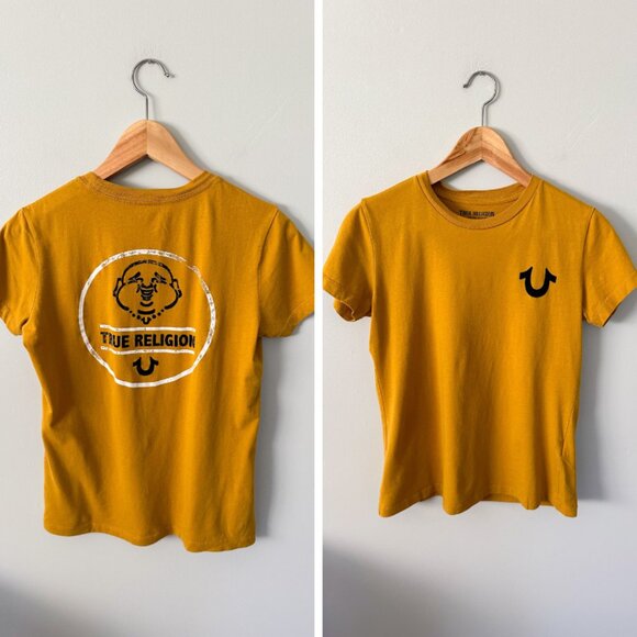 True Religion Mustard Yellow T-Shirt - Picture 1 of 8